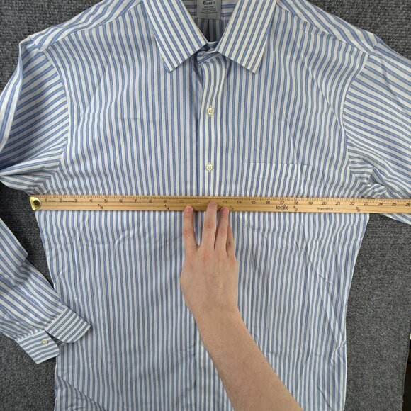 Brooks Brothers Non Iron Button Up Long Sleeve Men Classic 16.5 33 Striped Blue - Picture 5 of 15